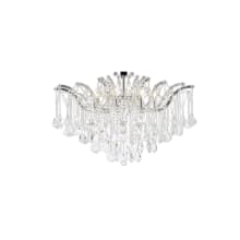 Maria Theresa 8 Light 36" Wide Semi-Flush Ceiling Fixture with Clear Royal Cut Crystals