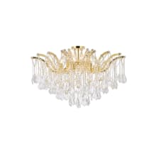 Maria Theresa 8 Light 36" Wide Semi-Flush Ceiling Fixture with Clear Royal Cut Crystals