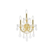 Maria Theresa 3 Light 19" Tall Wall Sconce with Clear Royal Cut Crystals