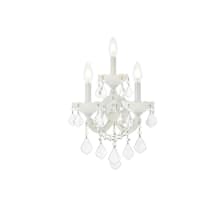 Maria Theresa 3 Light 19" Tall Wall Sconce with Clear Royal Cut Crystals
