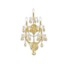 Maria Theresa 5 Light 30" Tall Wall Sconce with Golden Teak Royal Cut Crystals