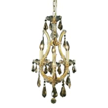 Maria Theresa 4 Light 12" Wide Crystal Chandelier with Golden Teak Royal Cut Crystals