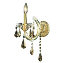 Maria Theresa 12" Tall Wall Sconce with Golden Teak Royal Cut Crystals