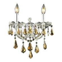 Maria Theresa 2 Light 16" Tall Wall Sconce with Golden Teak Royal Cut Crystals