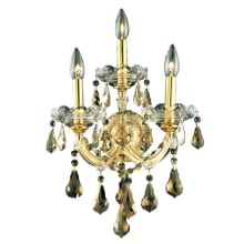 Maria Theresa 3 Light 22" Tall Wall Sconce with Golden Teak Royal Cut Crystals