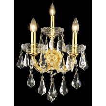 Maria Theresa 3 Light 22" Tall Wall Sconce with Clear Royal Cut Crystals