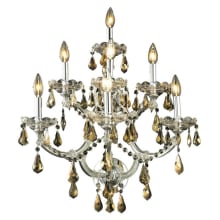 Maria Theresa 7 Light 27" Tall Wall Sconce with Golden Teak Royal Cut Crystals