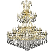 Maria Theresa 84 Light 96" Wide Crystal Chandelier with Silver Shade Royal Cut Crystals