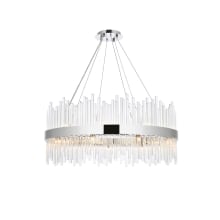 Dallas 20 Light 36" Wide Crystal Drum Chandelier with Clear Crystal Accents