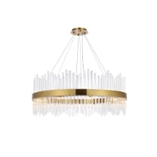 Dallas 20 Light 36" Wide Crystal Drum Chandelier with Clear Crystal Accents