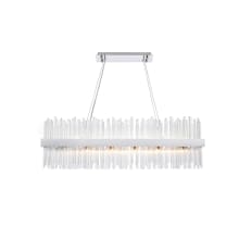 Dallas 24 Light 42" Wide Crystal Linear Chandelier with Clear Crystal Accents