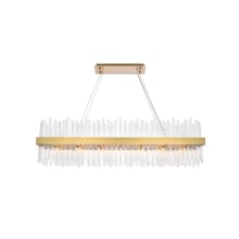 Dallas 28 Light 48" Wide Crystal Linear Chandelier with Clear Crystal Accents