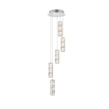 Polaris 5 Light 12" Wide LED Crystal Multi Light Pendant with Clear Royal Cut Crystals