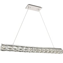 Valetta 43" Wide LED Crystal Linear Chandelier with Clear Royal Cut Crystals