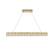 Valetta 43" Wide LED Crystal Linear Chandelier with Clear Royal Cut Crystals