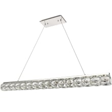 Valetta 48" Wide LED Crystal Linear Chandelier with Clear Royal Cut Crystals