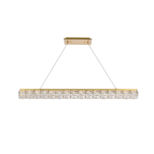 Valetta 48" Wide LED Crystal Linear Chandelier with Clear Royal Cut Crystals