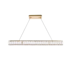 Monroe 39" Wide LED Crystal Linear Chandelier with Clear Royal Cut Crystals