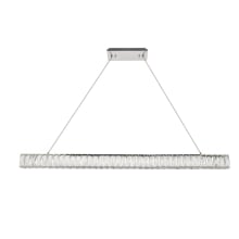 Monroe 48" Wide LED Crystal Linear Chandelier with Clear Royal Cut Crystals