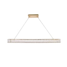 Monroe 48" Wide LED Crystal Linear Chandelier with Clear Royal Cut Crystals
