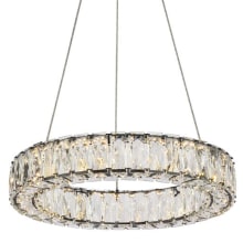Monroe 18" Wide LED Crystal Ring Chandelier with Clear Royal Cut Crystals