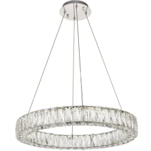 Monroe 24" Wide LED Crystal Ring Chandelier with Clear Royal Cut Crystals