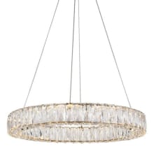 Monroe 24" Wide LED Crystal Ring Chandelier with Clear Royal Cut Crystals
