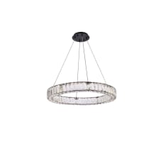 Monroe 26" Wide LED Crystal Ring Chandelier with Clear Crystal Accents