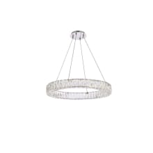 Monroe 26" Wide LED Crystal Ring Chandelier with Clear Crystal Accents