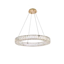 Monroe 26" Wide LED Crystal Ring Chandelier with Clear Crystal Accents