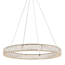 Monroe 32" Wide LED Crystal Ring Chandelier with Clear Royal Cut Crystals