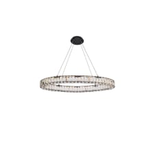 Monroe 36" Wide LED Crystal Linear Chandelier with Clear Crystal Accents