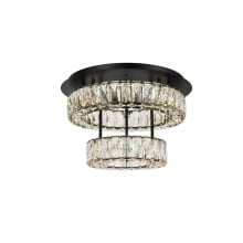 Monroe 18" Wide LED Semi-Flush Ceiling Fixture with Clear Royal Cut Crystals