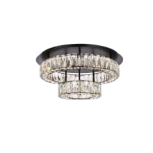 Monroe 22" Wide LED Semi-Flush Ceiling Fixture with Clear Crystal Accents
