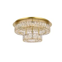 Monroe 22" Wide LED Semi-Flush Ceiling Fixture with Clear Crystal Accents