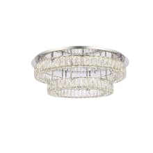 Monroe 30" Wide LED Semi-Flush Ceiling Fixture with Clear Crystal Accents