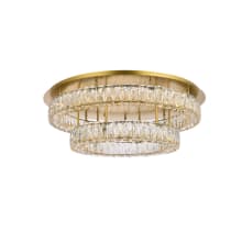 Monroe 30" Wide LED Semi-Flush Ceiling Fixture with Clear Crystal Accents