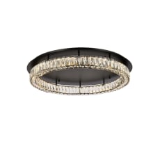 Monroe 34" Wide LED Semi-Flush Ceiling Fixture with Clear Royal Cut Crystals