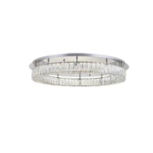 Monroe 34" Wide LED Semi-Flush Ceiling Fixture with Clear Royal Cut Crystals