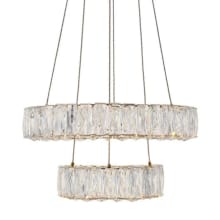 Monroe 2 Light 18" Wide LED Crystal Ring Chandelier with Clear Royal Cut Crystals
