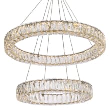 Monroe 28" Wide LED Crystal Ring Chandelier with Clear Crystal Accents