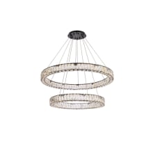 Monroe 36" Wide LED Crystal Ring Chandelier with Clear Crystal Accents