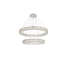 Monroe 36" Wide LED Crystal Ring Chandelier with Clear Crystal Accents