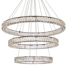 Monroe 41" Wide LED Crystal Ring Chandelier with Clear Crystal Accents