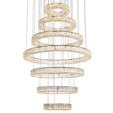 Monroe 40" Wide LED Crystal Ring Chandelier with Clear Crystal Accents
