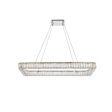 Monroe 42" Wide LED Crystal Linear Chandelier with Clear Crystal Accents