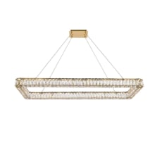 Monroe 50" Wide LED Crystal Linear Chandelier with Clear Crystal Accents