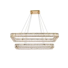 Monroe 42" Wide LED Crystal Linear Chandelier with Clear Crystal Accents