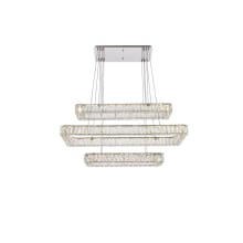 Monroe 42" Wide LED Crystal Linear Chandelier with Clear Crystal Accents