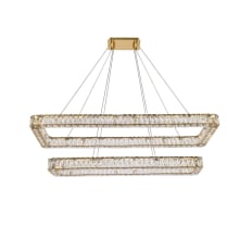 Monroe 50" Wide LED Crystal Linear Chandelier with Clear Crystal Accents